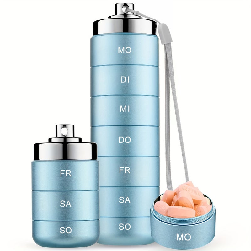 Selling 7 Days A Week 7-Compartment German Medicine Storage Box Waterproof And Convenient Travel Portable Pill Storage Box - Image 5